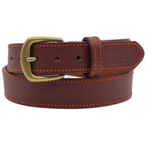 חגורת נשק דגם באפלו "חום" + תפר כתום (אבזם ברונזה)